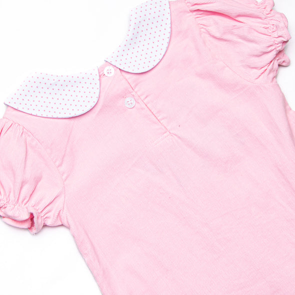 Pointer Pup Applique Legging Set, Pink Corduroy