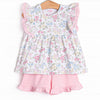 Lace and Lillies Short Set, Pink