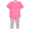 Island Blooms Bamboo Short Sleeve Legging Set, Pink