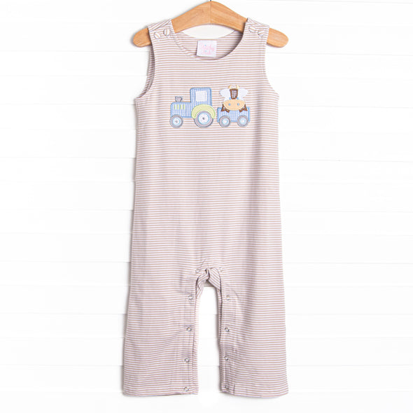 Mooo-ve Over Applique Jon Jon, Tan