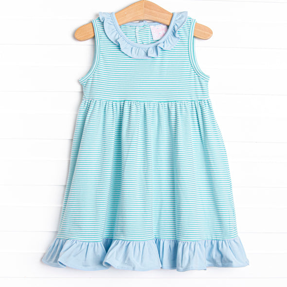 Mint to Be Sleeveless Ruffle Dress, Green