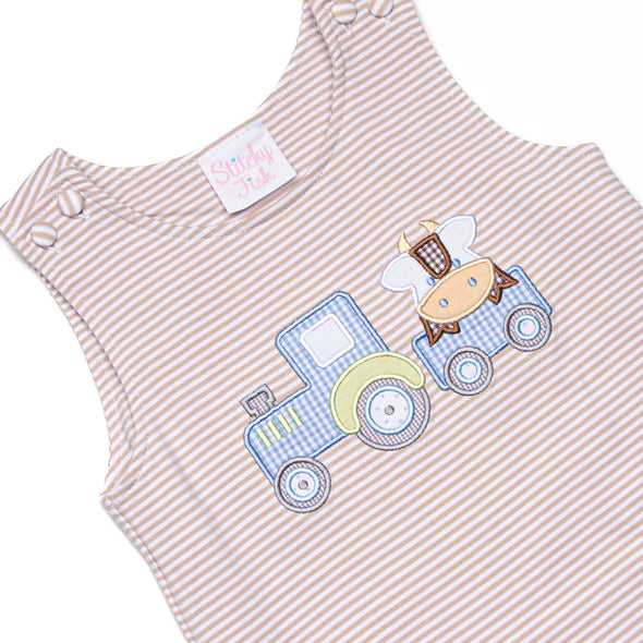 Mooo-ve Over Applique Jon Jon, Tan