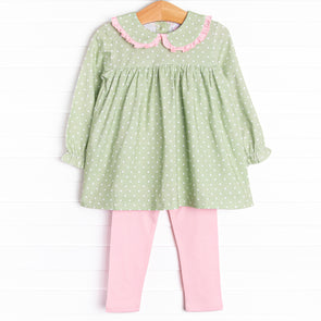 Sweet Pea Legging Set, Green