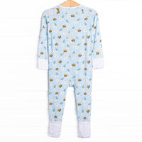 Bumble Bee Blues Bamboo Zippy Pajama, Blue