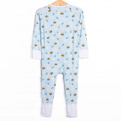 Bumble Bee Blues Bamboo Zippy Pajama, Blue