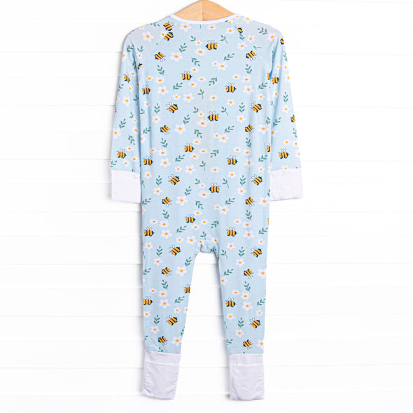 Bumble Bee Blues Bamboo Zippy Pajama, Blue