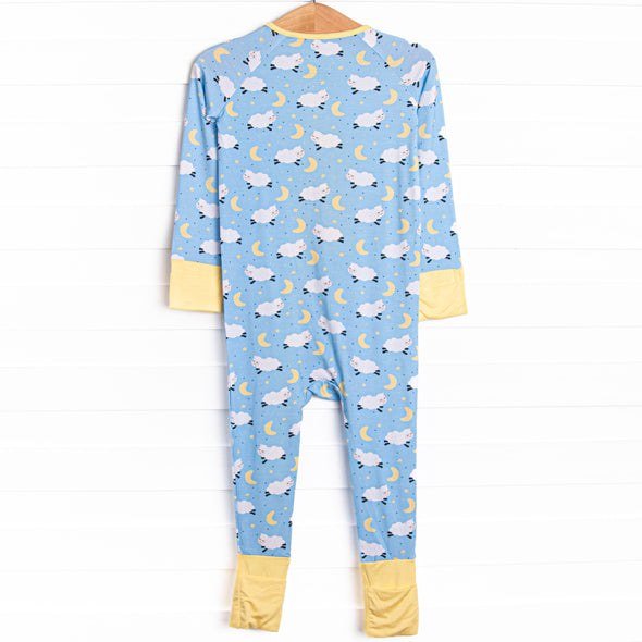 Counting Sheep Bamboo Zippy Pajama, Blue