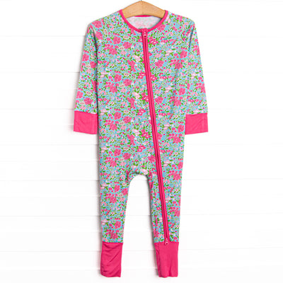 Water Lily Lady Bamboo Zippy Pajama, Green