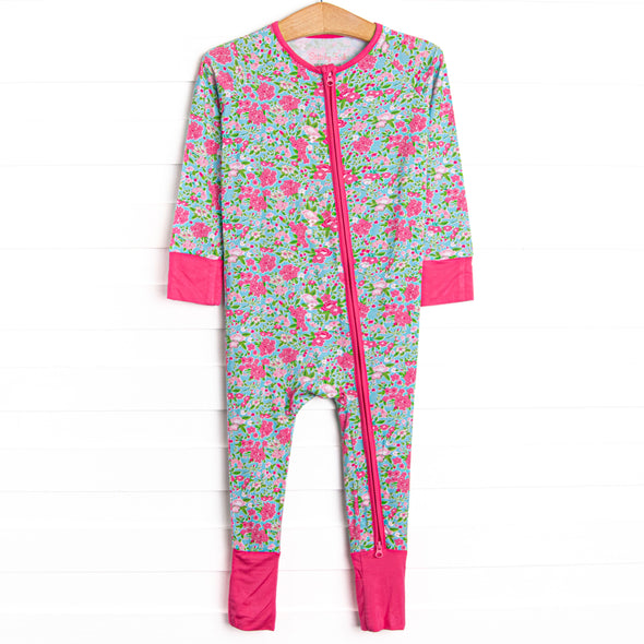 Water Lily Lady Bamboo Zippy Pajama, Green