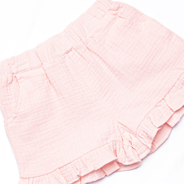 Sorrento Slices Muslin Flutter Sleeve Short Set, Yellow