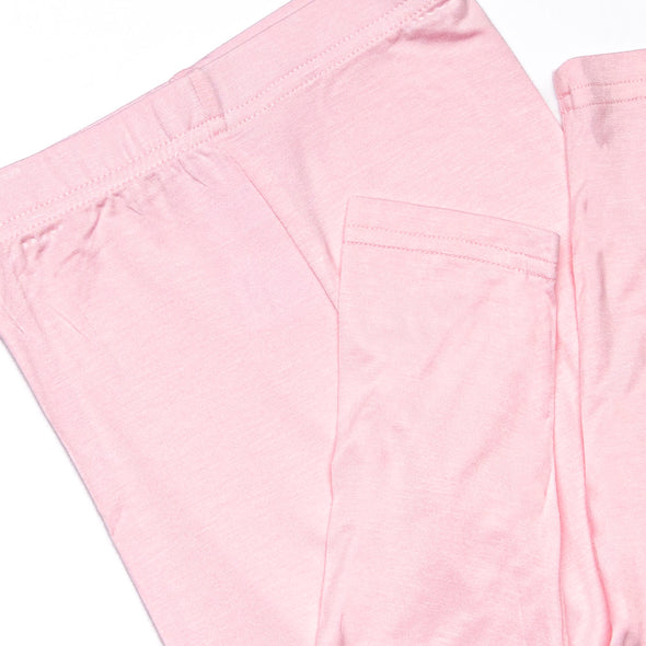 Bamboo Basics Short Sleeve Legging Set, Pink