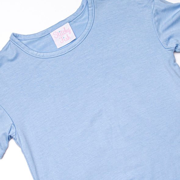 Bamboo Basics Short Sleeve Legging Set, Blue