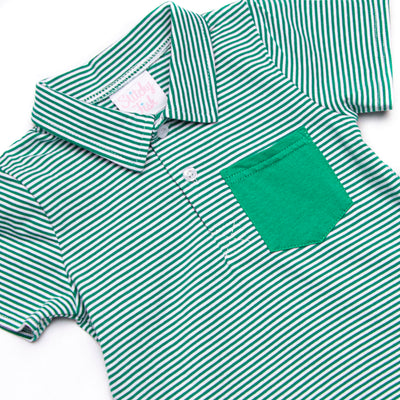 Levi Short Set, Forest Green Stripe