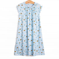 Bumble Bee Blues Bamboo Night Gown, Blue