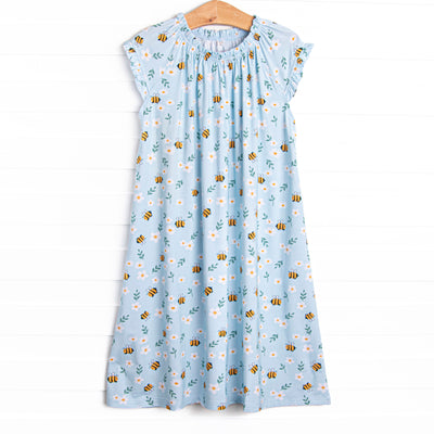 Bumble Bee Blues Bamboo Night Gown, Blue