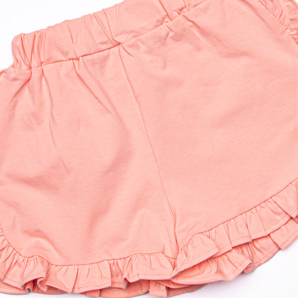 Fab Flamingos Ruffle Short Set, Blue
