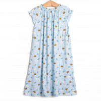 Bumble Bee Blues Bamboo Night Gown, Blue