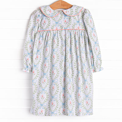 Bows and Bouquets Smocked Dress, Green