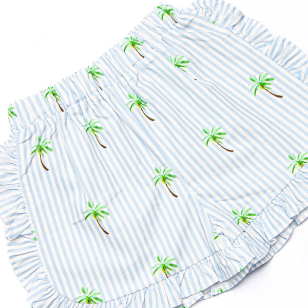 Palm Tree Paradise Short Set, Blue