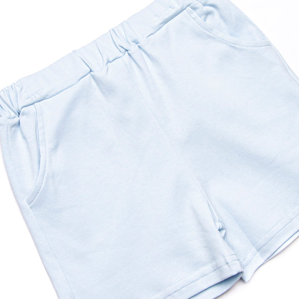 Coleman Pima Short Set, Blue and Sage Stripe