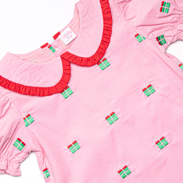 All Wrapped Up Embroidered Romper, Pink
