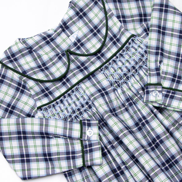 Bleu: Conrad Smocked Bubble, Blue