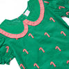 Candy Cane Craze Embroidered Diaper Set, Green