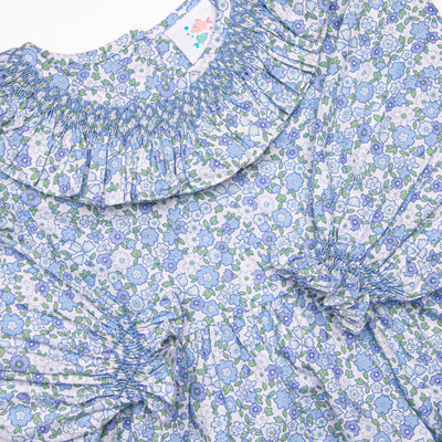 Primrose Proper Smocked Bubble, Blue