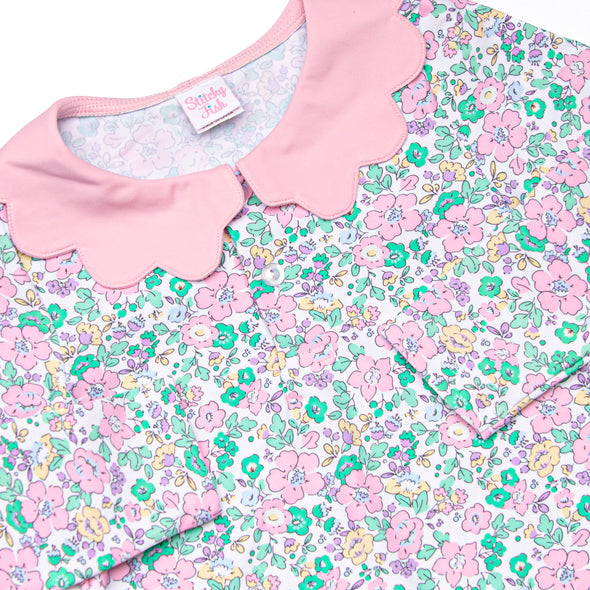 Backhand Blooms Skirt Set, Green