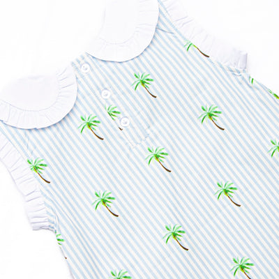 Palm Tree Paradise Dress, Blue