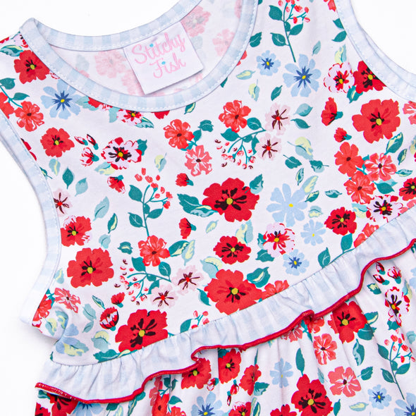 Bound To Bloom Sleeveless Dress, Red