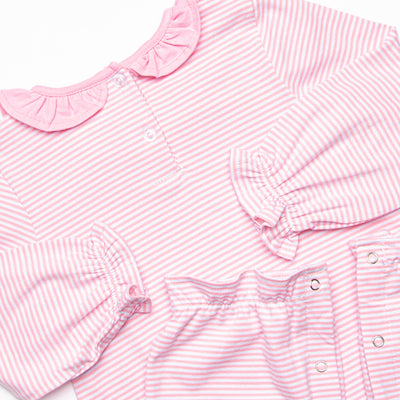 O' Holy Night Applique Ruffle Romper, Pink
