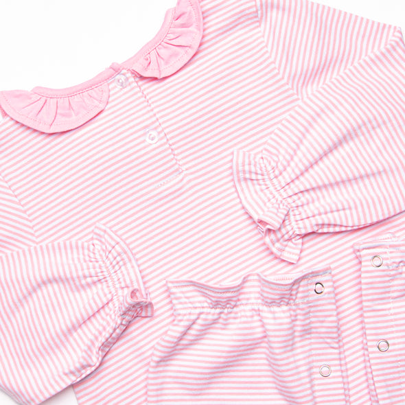O' Holy Night Applique Ruffle Romper, Pink