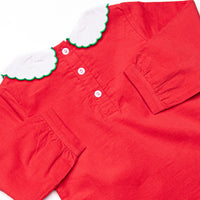 Christmas Tree Tidings Embroidered Diaper Set, Red