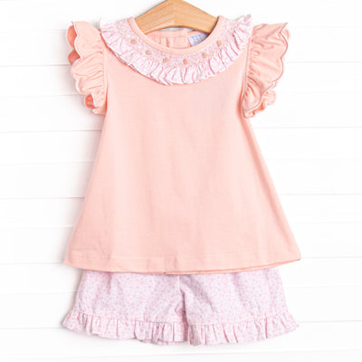Bleu: Merritt Smocked Short Set, Pink