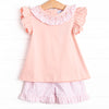 Bleu: Merritt Smocked Short Set, Pink