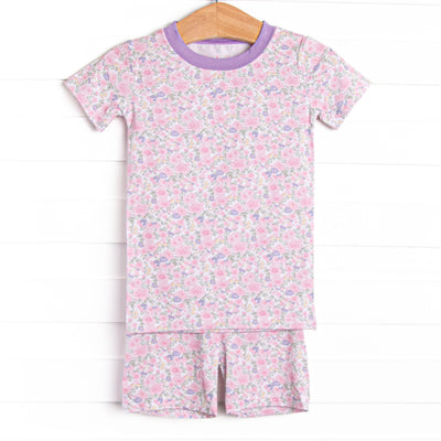Southern Serendipity Bamboo Pajama Short Set, Pink