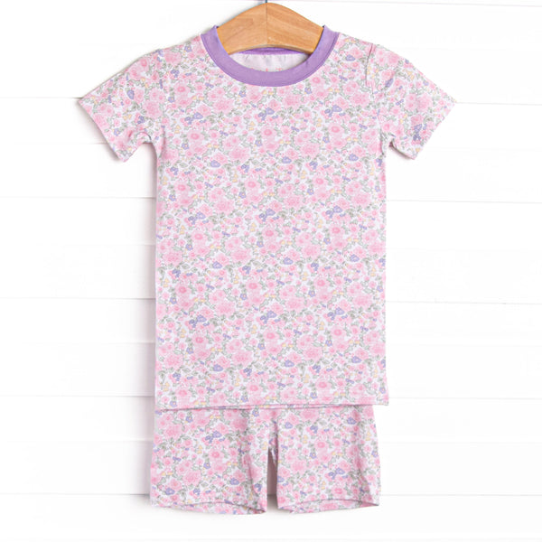 Southern Serendipity Bamboo Pajama Short Set, Pink