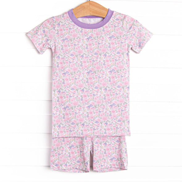 Southern Serendipity Bamboo Pajama Short Set, Pink