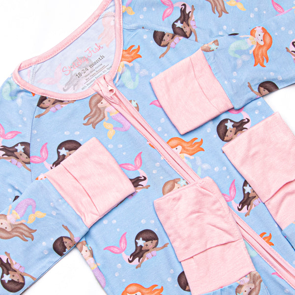 Siren Song Bamboo Zippy Pajama, Blue