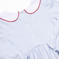 Jolly St. Nick Applique Dress, Blue