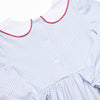 Jolly St. Nick Applique Dress, Blue