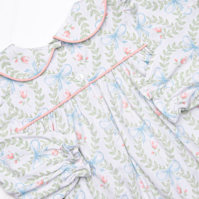 Bows and Bouquets Smocked Dress, Green