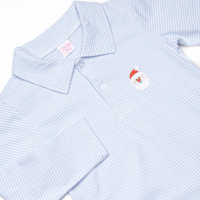 Jolly St. Nick Applique Polo,  Blue