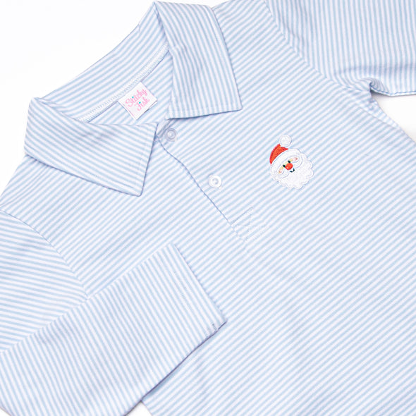 Jolly St. Nick Applique Polo,  Blue