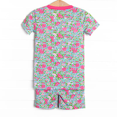 Water Lily Lady Bamboo Pajama Short Set, Green
