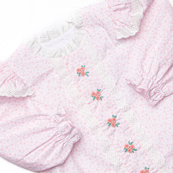 Bleu: Merritt Embroidered Diaper Set, Pink