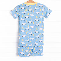 Counting Sheep Bamboo Pajama Short Set, Blue