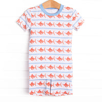 Marlin Marina Bamboo Pajama Short Set, Red