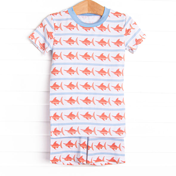 Marlin Marina Bamboo Pajama Short Set, Red